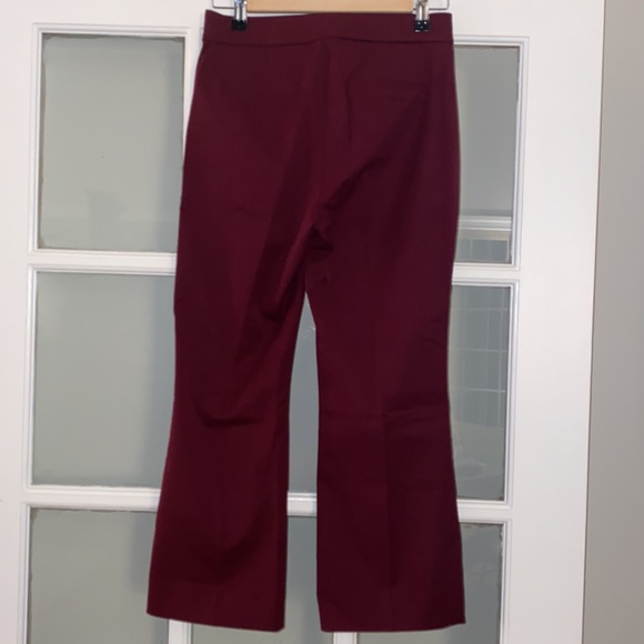 J Crew Factory Kelsey Cotton Flare Pants Burgandy - Picture 4 of 7